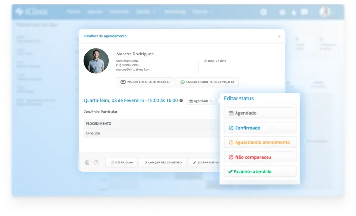 Tela: Status do agendamento
