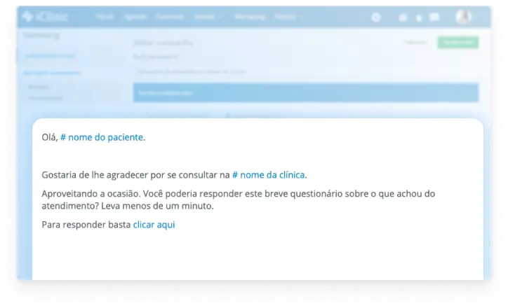 Tela: E-mails de boas-vindas