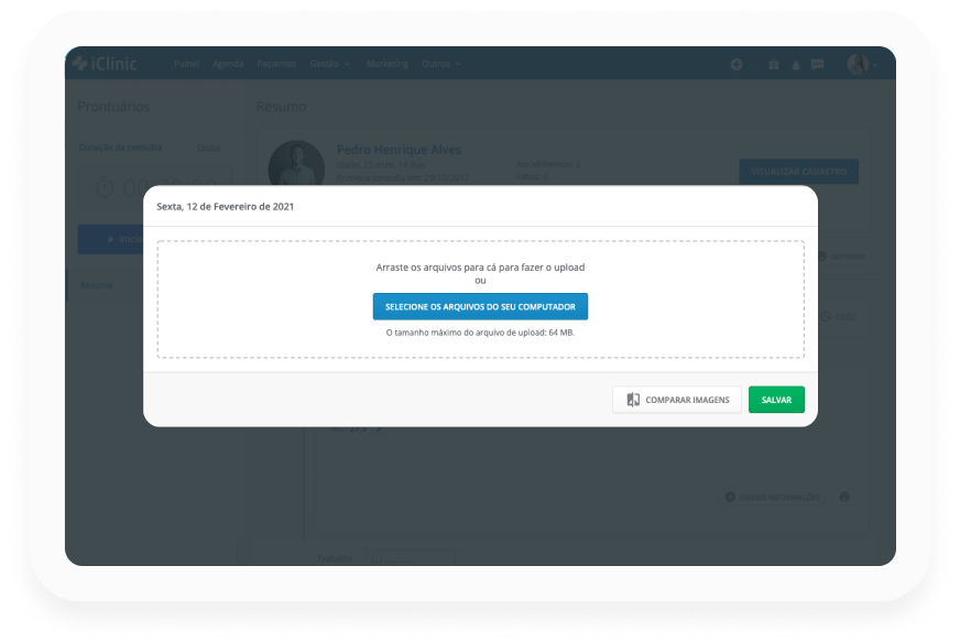 Tela: Anexo de arquivos e documentos