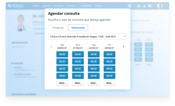 Tela: Agendamento online da teleconsulta